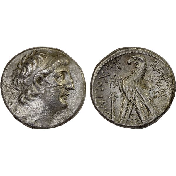 SELEUKID KINGDOM: Antiochos VII Euergetes (Sidetes), 138-129 BC, AR tetradrachm (13.69g), Tyre, SE 1