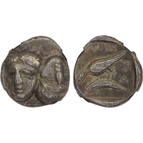 MOESIA: Istros, AR drachm (6.73g), ca. late 5th-early 4th c. BC, NGC Choice Fine