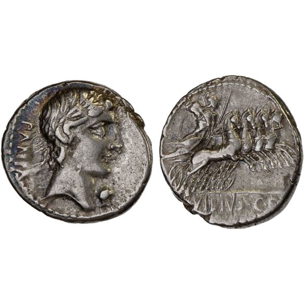 ROMAN REPUBLIC: C. Vibius C.f. Pansa, AR denarius (4.05g), Rome, 90 BC, VF