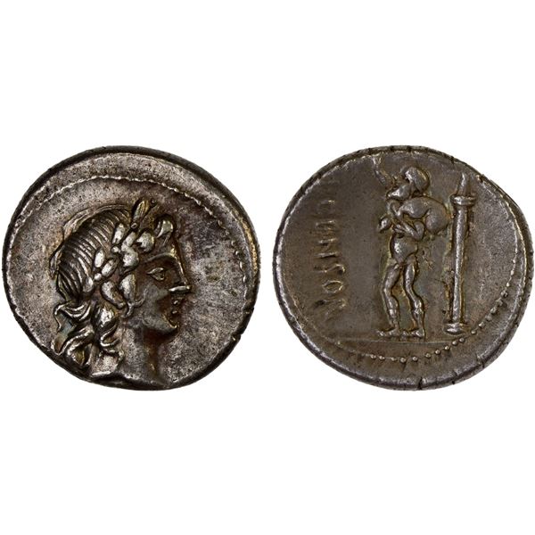 ROMAN REPUBLIC: L. Censorinus, AR denarius (3.87g), Rome, 82 BC, VF
