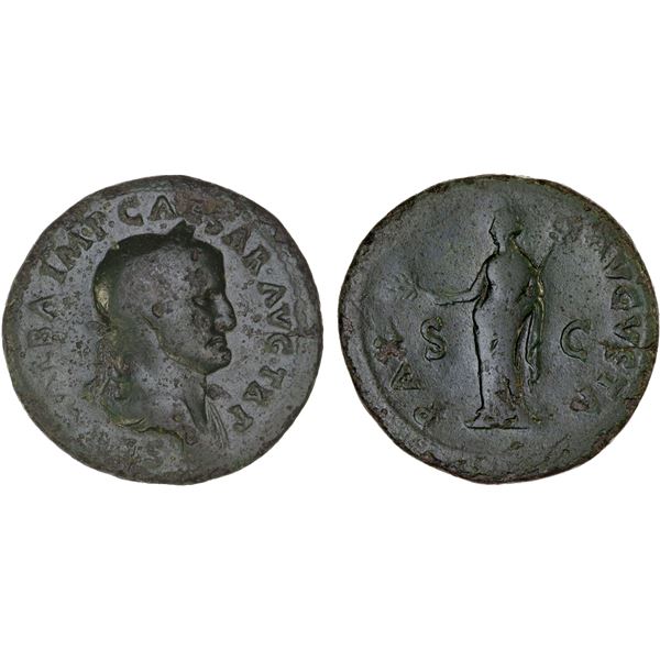 ROMAN EMPIRE: Galba, 68-69 AD, AE dupondius (11.06g), Rome, Fine
