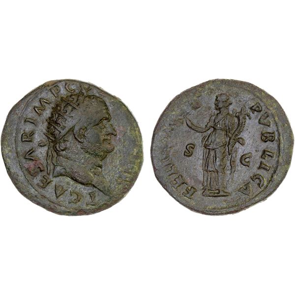 ROMAN EMPIRE: Titus, as caesar, 69-79 AD, AE dupondius (10.43g), Rome, 74 AD, Choice VF