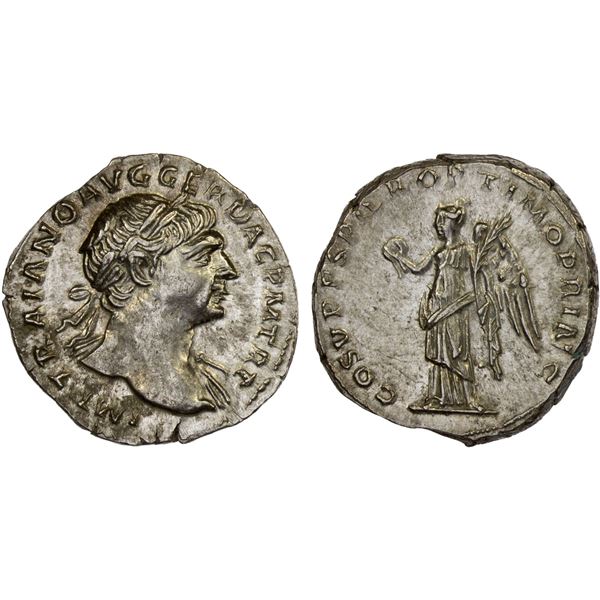 ROMAN EMPIRE: Trajan, 98-117 AD, AR denarius (3.31g), Rome, 103-111 AD, XF-AU