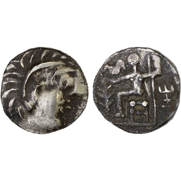 EASTERN ARABIA: Mleiha Series, AR drachm (3.75g), ca. 2nd-1st century BC, VF