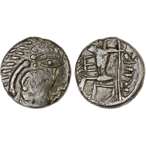 EASTERN ARABIA: Mleiha Series, AR obol (0.88g), ca. 1st c. BC to 1st c. AD, Choice VF