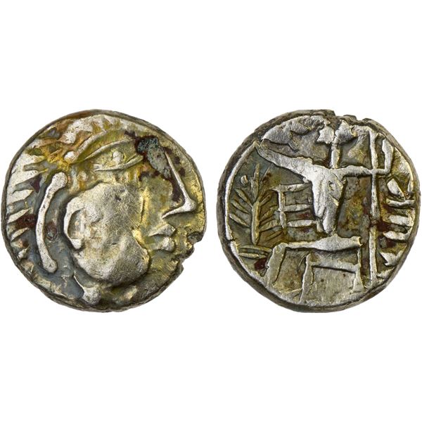EASTERN ARABIA: Mleiha Series, fourrée obol (0.87g), ca. 1st c. BC to 1st c. AD, VF