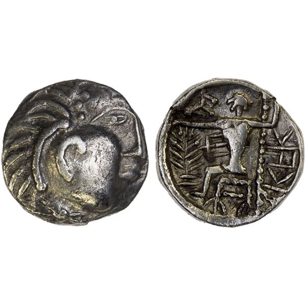 EASTERN ARABIA: Mleiha Series, AR drachm (3.77g), ca. 1st c. BC to 2nd c. AD, VF