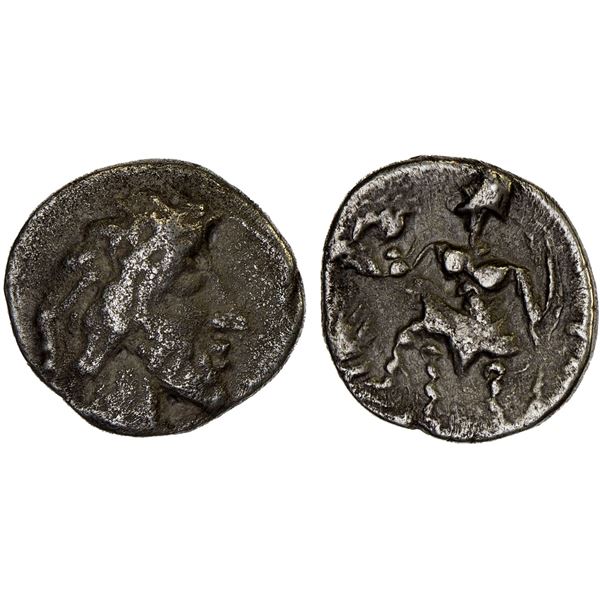 EASTERN ARABIA: Uncertain Region, AR obol (0.90g), ca. 1st c. BC to 1st c. AD, VF