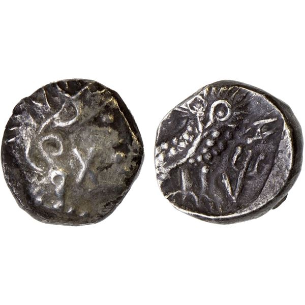 QATABAN: Anonymous, AR 1/4 unit (0.79g), ca. 3rd-2nd century BC, VF