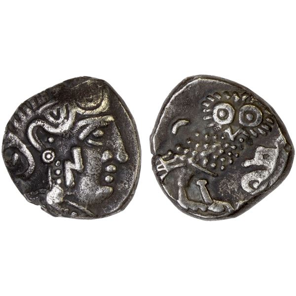 SABAEAN: Anonymous, AR unit (3.67g), 4th-3rd century BC, Choice VF