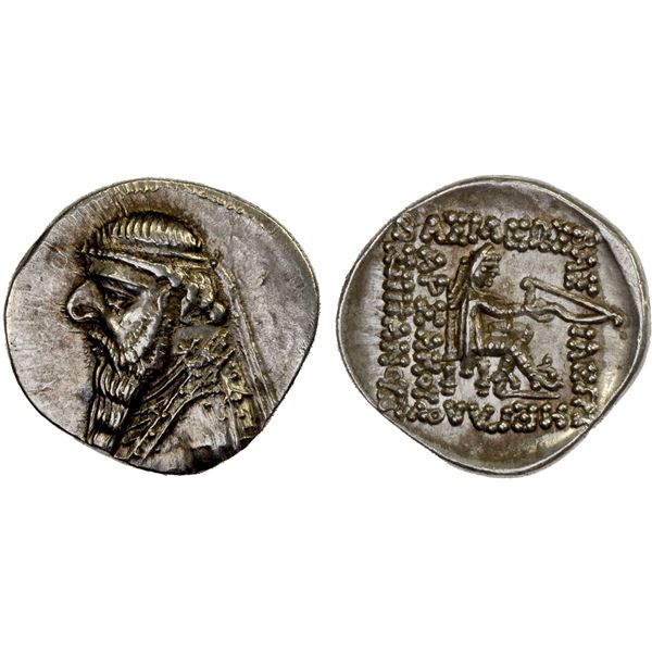 PARTHIAN KINGDOM: Mithradates II, ca. 123-88 BC, AR drachm (4.19g), Rhagai, AU-UNC