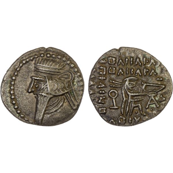 PARTHIAN KINGDOM: Vologases III, ca. 105-147 AD, AR drachm (3.48g), Margiane, Choice VF
