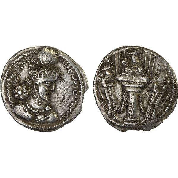 SASANIAN KINGDOM: Shahpur III, 383-389 AD, AR drachm (3.24g), Choice VF