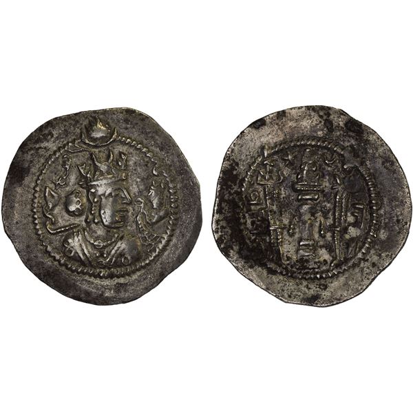 SASANIAN KINGDOM: Zamasp, 497-499, AR drachm (3.85g), BYSh (Bishapur), year 3, VF-XF