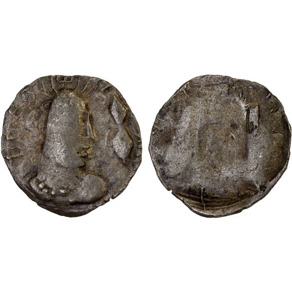 ALCHON HUNS: emp. Mihirakura & successors, 6th century, BI drachm (3.42g), crude VF