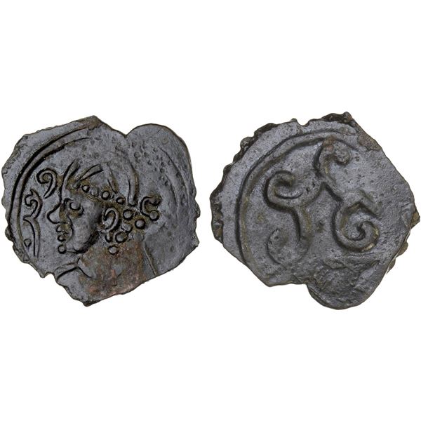 NORTHERN TOKHARISTAN: Unknown ruler, ca. 6th/7th century, AE unit (1.60g), wonderful XF