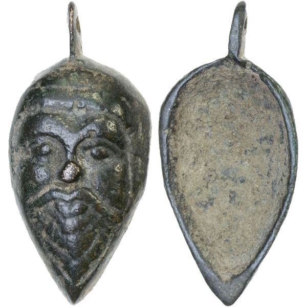 SEMIRECH'E: Turgesh: Anonymous, ca. 8th/10th century, AE charm (3.84g), bold VF