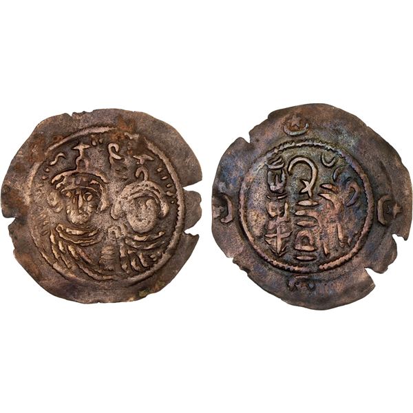 ARAB-SASANIAN: Anonymous, AE pashiz (1.14g), Gyanbud (=Qasr-i Abu Nasr), VF