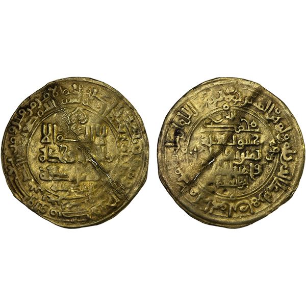 GHAZNAVID: Mahmud, 999-1030, AV dinar (4.40g), Ghazna, AH40x, VF