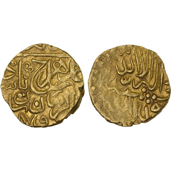 TIMURID: Shahrukh III, 1575-1579, AV 1/12 Indian mohur (0.90g), [Badakhshan], AH(9)87, VF-XF