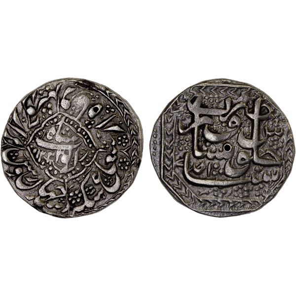 AFGHANISTAN: DURRANI: Ayyub Shah, 1817-1829, AR rupee (10.58g), Peshawar, AH1233 year one (ahad), VF