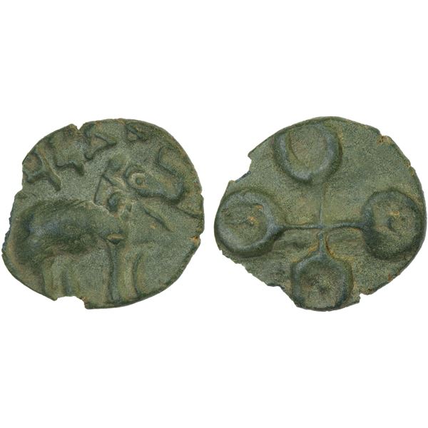 SATAVANHANA: Vasisthiputra Siva Sri Pulumavi, ca. 85-125 AD, AE unit (1.69g), VF-XF