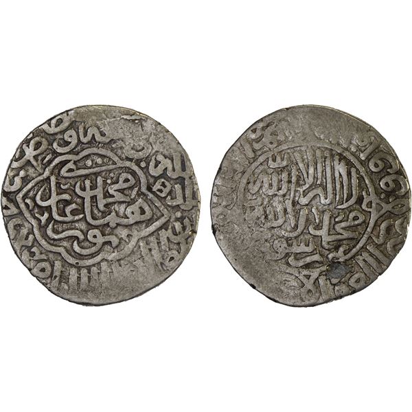 MUGHAL: Humayun, 1530-1556, AR shahrukhi (4.67g), Champanir, AH(9)42, F-VF