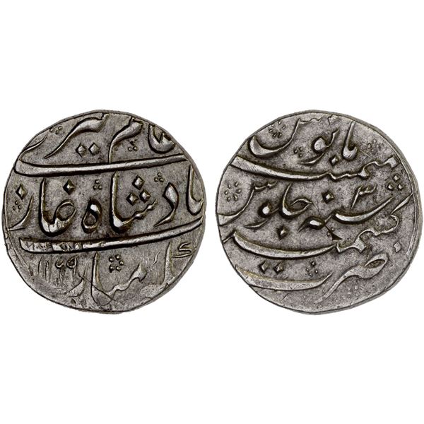MUGHAL: Alamgir II, 1754-1759, AR rupee (11.35g), Kashmir, AH1169 year 3, XF