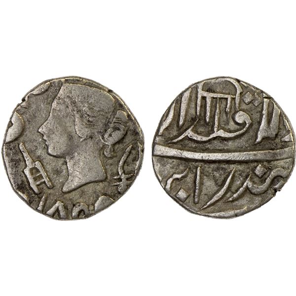 BINDRABAN: AR 1/4 rupee (2.53g), Muminabad, 1858, VF