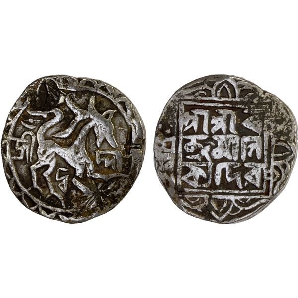 TRIPURA: Ratna Manikya, 1464-1489, AR tanka (10.03g), ND, VG-F