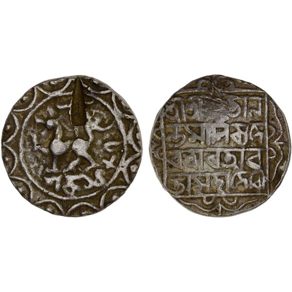 TRIPURA: Ananta Manikya, 1564-1567, AR tanka (10.58g), SE1487, nearly VF