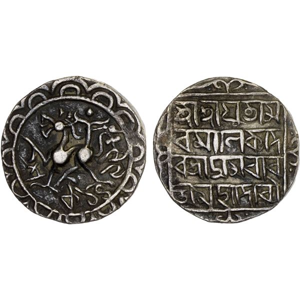 TRIPURA: Amara Manikya, 1577-1586, AR tanka (10.59g), SE1499, Choice VF