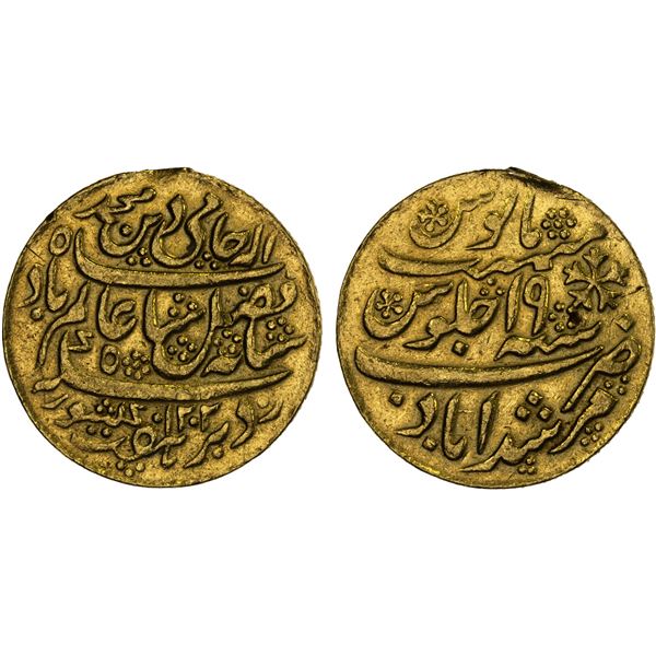 BENGAL PRESIDENCY: Imitations, AV 1/2 mohur (6.21g), "Murshidabad", AH1202 (frozen), VF