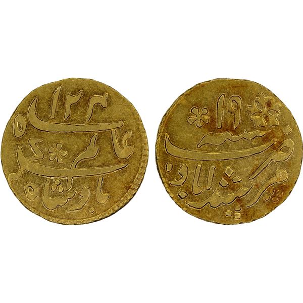 BENGAL PRESIDENCY: Imitations, AV 1/4 mohur (3.11g), "Murshidabad", AH"124", XF-AU