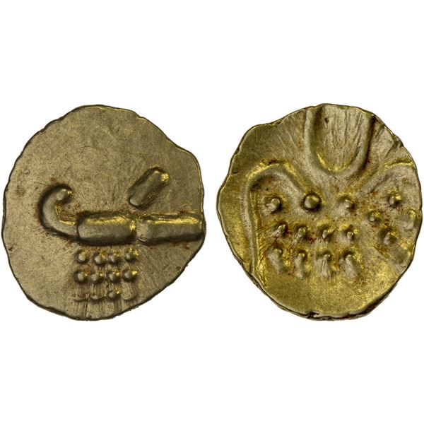 DUTCH INDIA: Cochin, AV fanam (0.39g), ND (ca. 1795-1850), AU