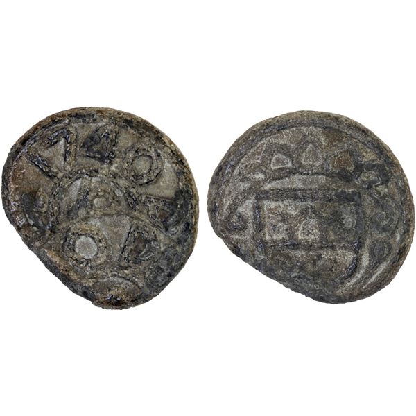 PORTUGUESE INDIA: BACAIM: Portuguese Colony, 2 bazarucos (?) (5.72g), 1740, Fine