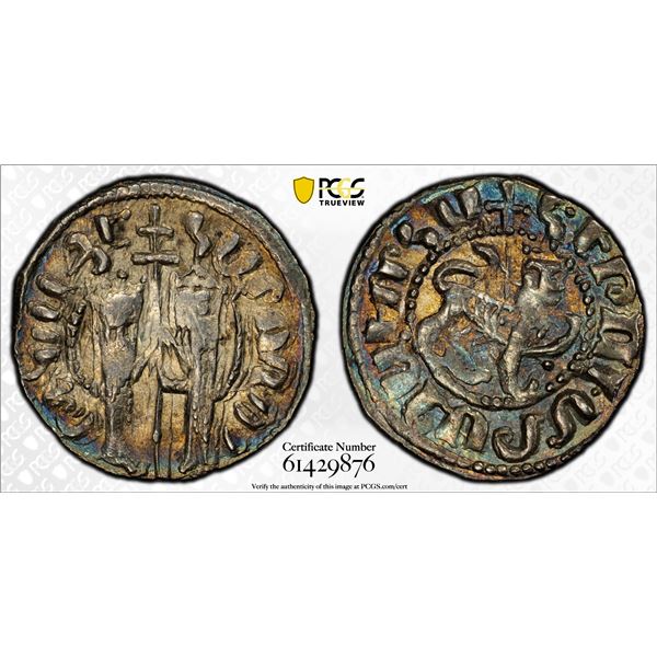 ARMENIA: Hetoum I, 1226-1270, AR tram (2.87g), ND (1226-70), PCGS AU58