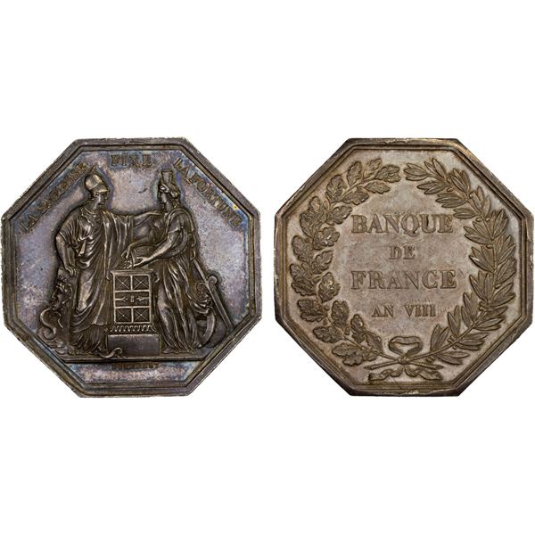 FRANCE: AR jeton (21.79g), year VIII (1800), XF