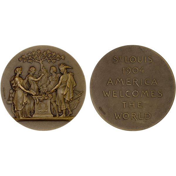 FRANCE: Republic, AE medal (60.97g), Paris, 1904, Choice UNC
