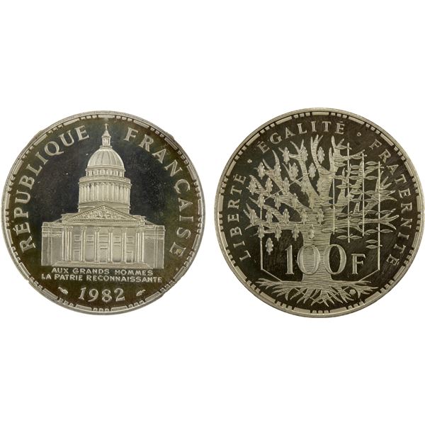 FRANCE: Republic, AR 100 francs, 1982, NGC Proof 67 Ultra Cameo
