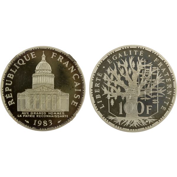 FRANCE: Republic, AR 100 francs, 1983, NGC Proof 66 Ultra Cameo