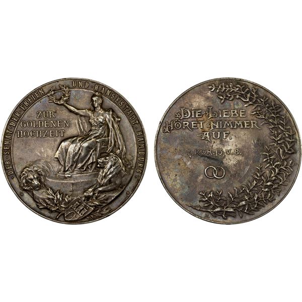 HAMBURG: AR medal (59.69g), ND (ca. 1890?), VF-XF