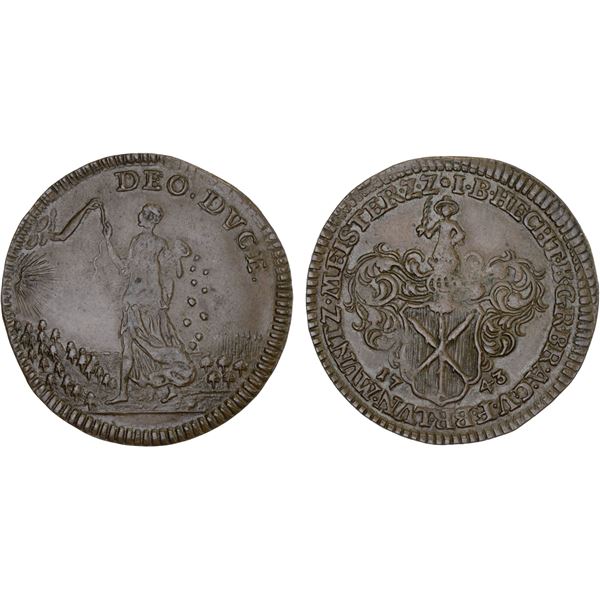 HARZ: AE münzmeisterpfennig, Zellerfeld, 1754, XF-AU