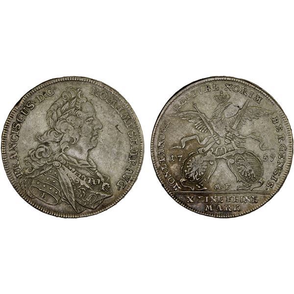NUREMBERG (IMPERIAL CITY): AR thaler (27.81g), 1759, VF
