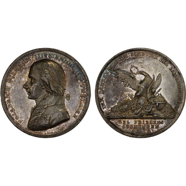 PRUSSIA: Friedrich Wilhelm III, 1797-1840, AR medal (13.37g), 1800, AU