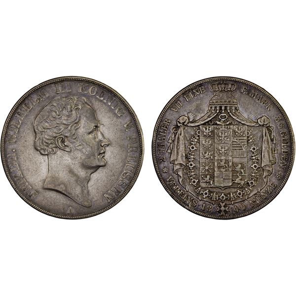 PRUSSIA: Friedrich Wilhelm III, 1797-1840, AR 2 thaler (3½ gulden), 1840-A, VF
