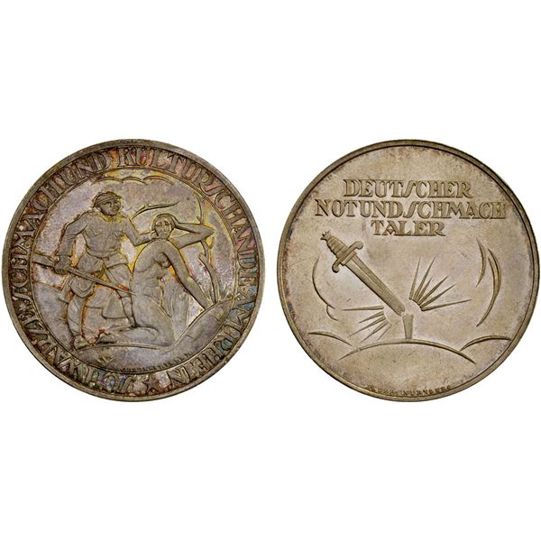 GERMANY: Weimar Republic, silvered AE medal (20.01g), ND (1921), Unc
