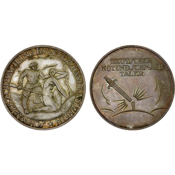 GERMANY: Weimar Republic, silvered AE medal (20.01g), ND (1921), Unc