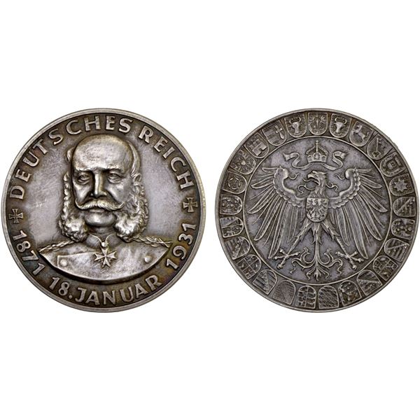 GERMANY: Weimar Republic, AR medal (21.83g), 1931, AU
