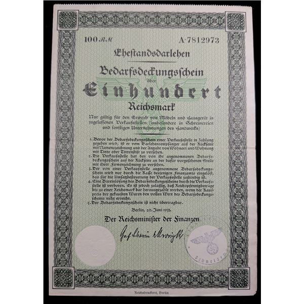 GERMANY: Third Reich, 1000 reichsmark, 1933, F-VF